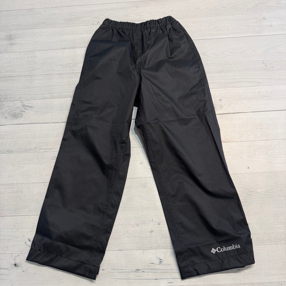 Columbia kids black nylon rain pants youth XXS 4/5 NEW